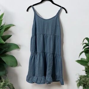 MOSSIMO SUPPLY CO. XS Blue Tiered Sleeveless Dress Lyocell Flowy Lightweight XS